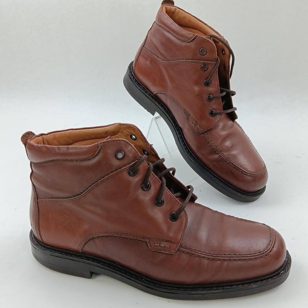 Florsheim Chukka Boots Mens Size 9 Brown Leather Ankle Lace Up Made Italy Casual
